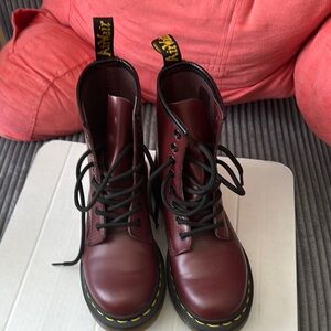 Dr. Martens Burgundy Leather Boots